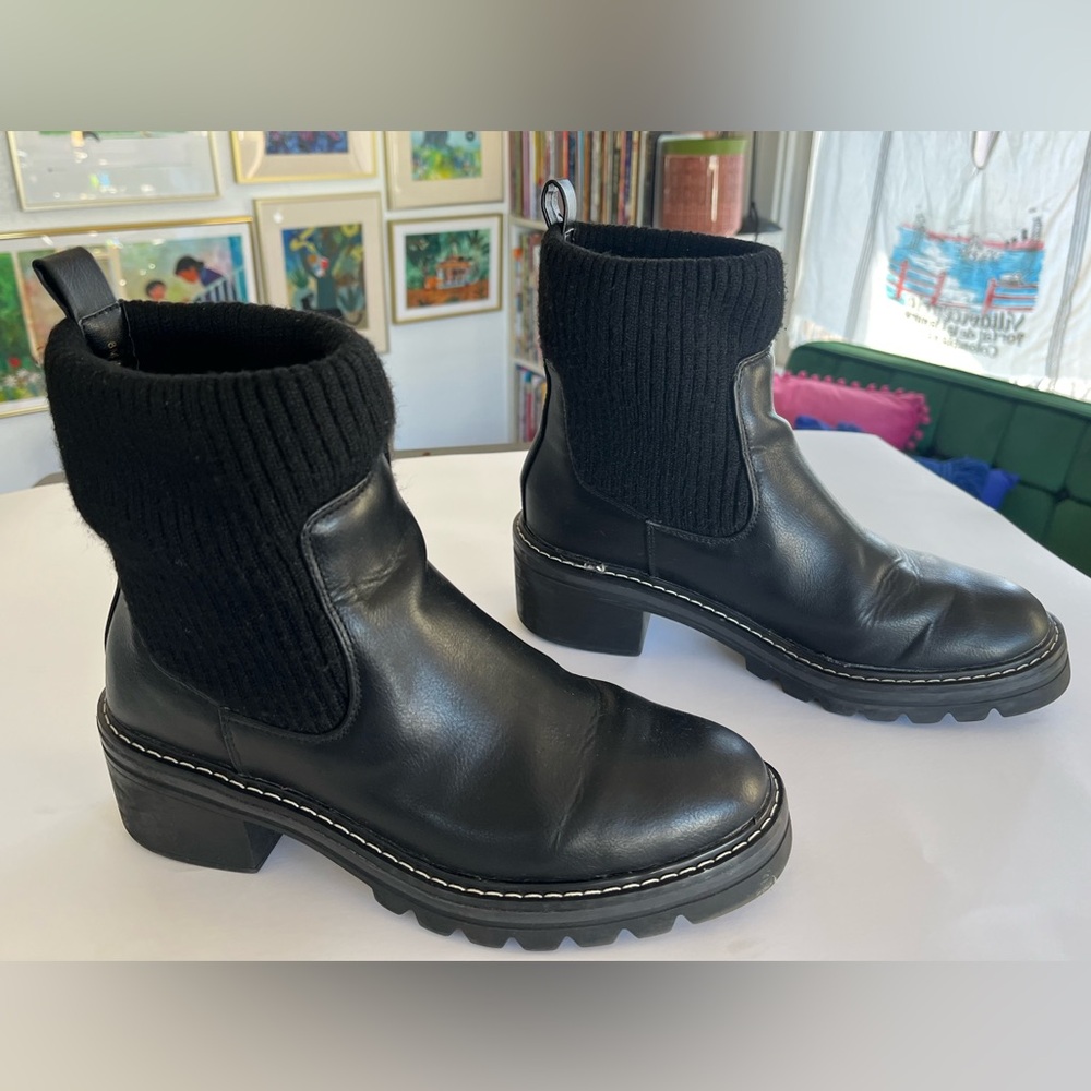Black kensie Carolane Lug Chelsea Boot, size 8M